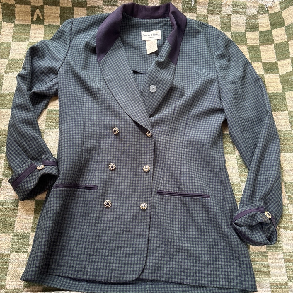 VTG 90s Danny & Nicole Double-Breasted Check Blazer